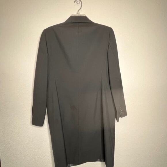 NICOLA Women's Classic Trench Coat Notch Lapel Black Long Peacoat Jacket Sz 10 - Picture 3 of 5